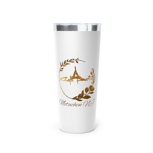 Cafe Paris Motif Copper Vacuum Insulated Tumbler, 22oz